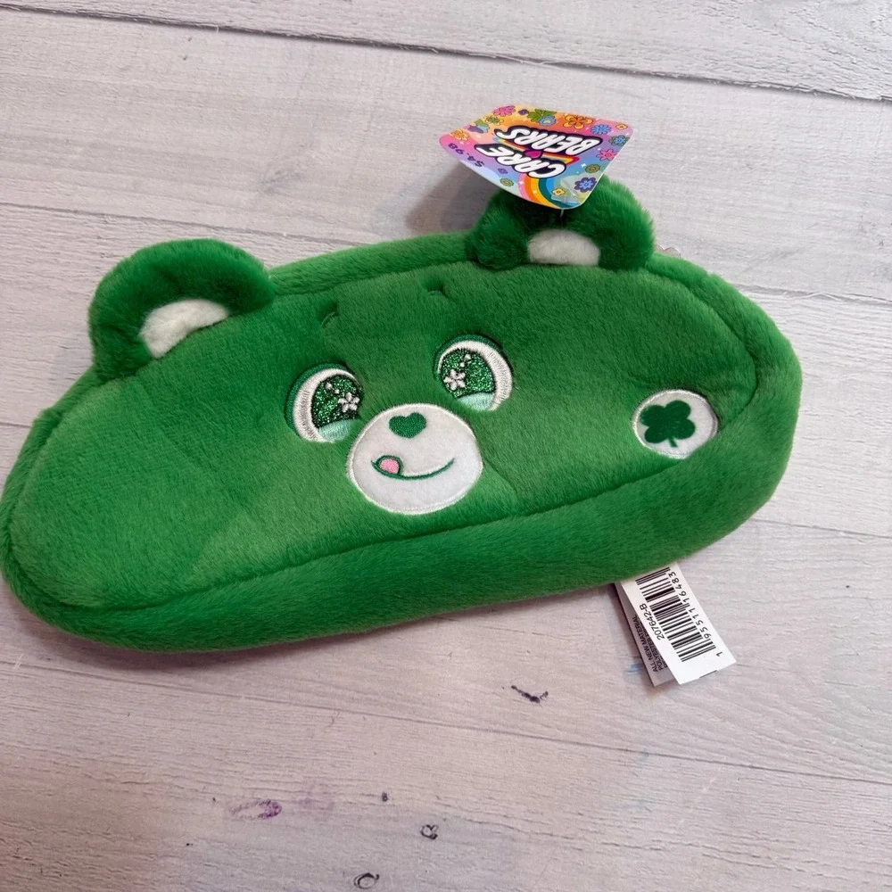 Care Bears plush Pencil Case good luck bear‎ NEW